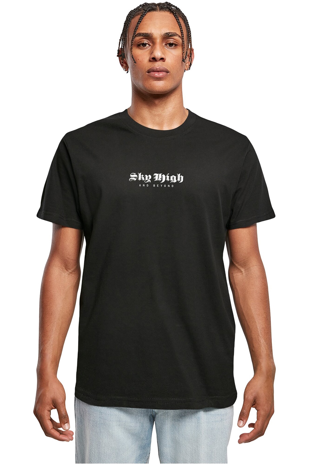 Mister tee, Tricou din bumbac cu imprimeu, Negru, Alb murdar, M