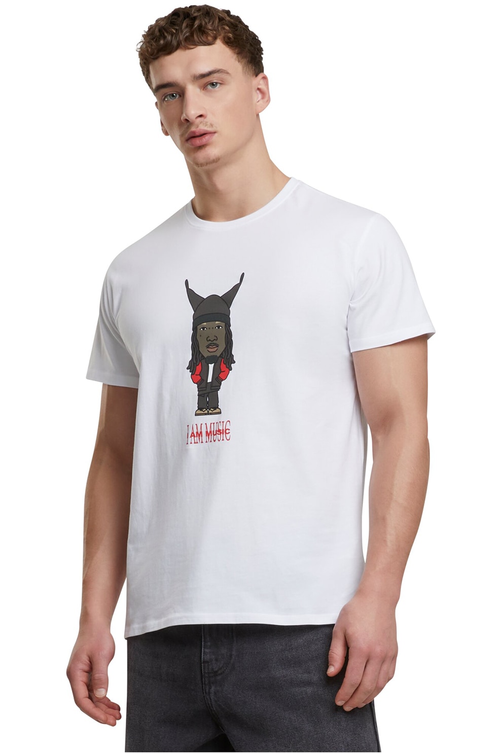 Mister tee, Tricou slim-fit cu imprimeu grafic, Rosu, Alb, Gri antracit, XS