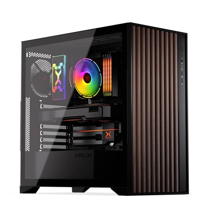 Carcasa Krux Palum Midi Tower Negru