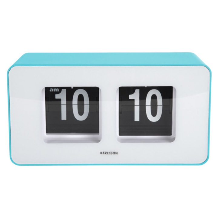 Ceas decorativ FUNKY FLIP, albastru, 9.2x7cm