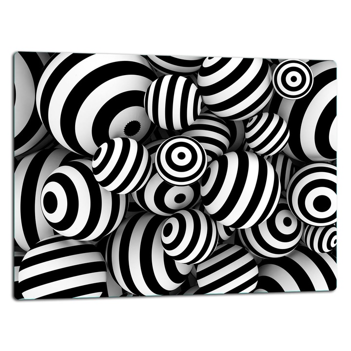 Placa de sticla protectoare 52x40cm, design modern, pentru gatit si taiat, multicolor