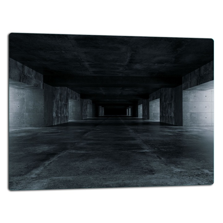 Placa de sticla protectoare 52x40cm, design tunel, pentru gatit si taiat, multicolor