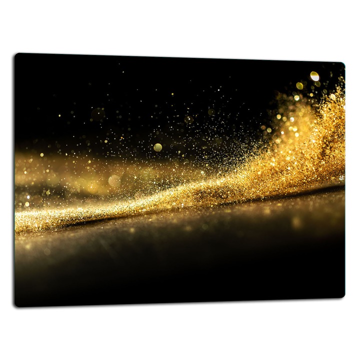 Placa de sticla protectoare 52x40cm, design modern, pentru gatit si taiat, neagra