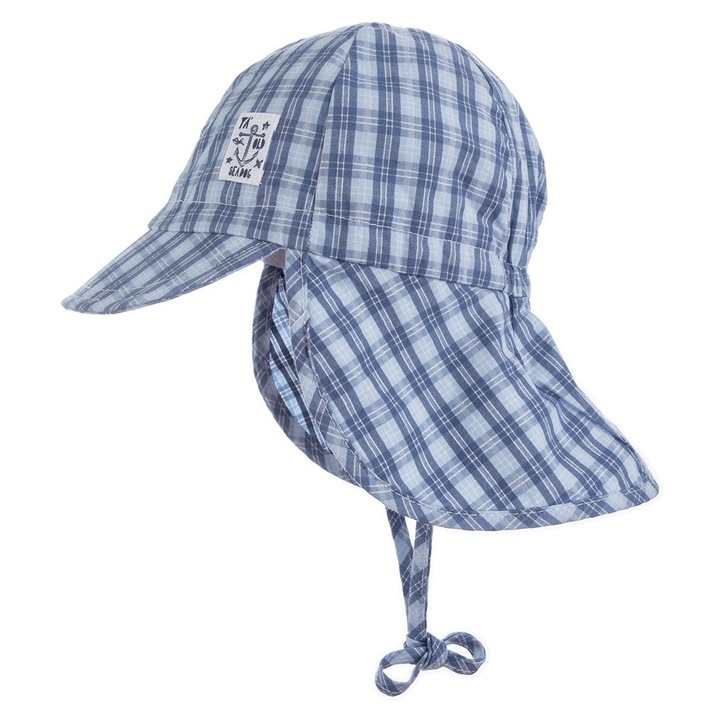 Babasapka húzózsinórral és nyakvédővel, unisex, pamut