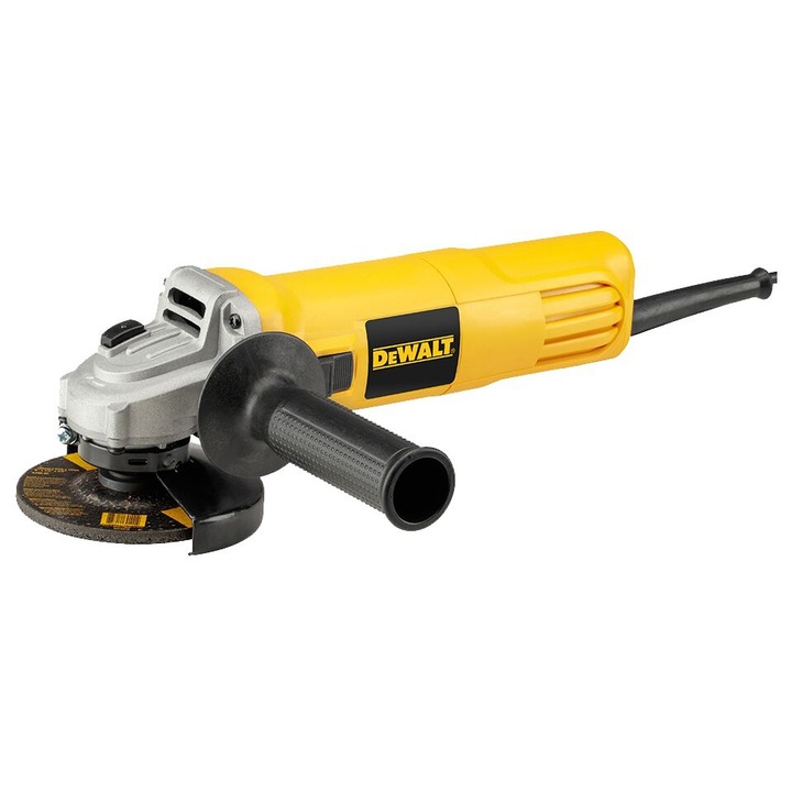 Polizor unghiular (flex) electric DeWALT DWE4117, 950W, 125mm, motor heavy duty cu rulmenti, soft start, spindle lock, perii pop-off pentru durabilitate, design compact pentru confort, switch No-Volt pentru siguranta, alimentare 230V