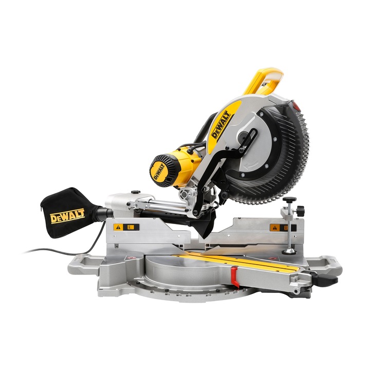 Fierastrau circular combinat de banc electric DeWALT DWS780, dimensiune disc 305 mm, putere 1675 W, viteza variabila 1900-3800 RPM, adancime de taiere reglabila , sistem de ghidare performant XPS, tensiune alimentare 220V