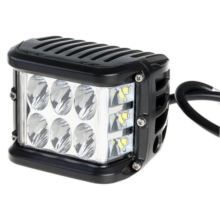 Munkalámpa 27W LED, IP67, 1800 lm, fekete, 98x82x96mm