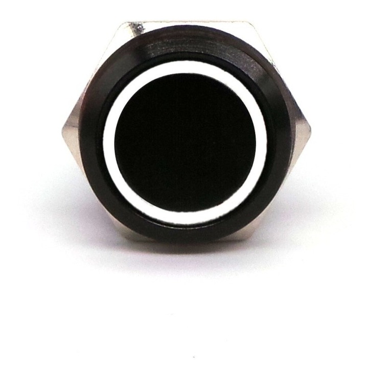 Ki/bekapcsoló gomb LED megvilágítással, 18 mm, fekete