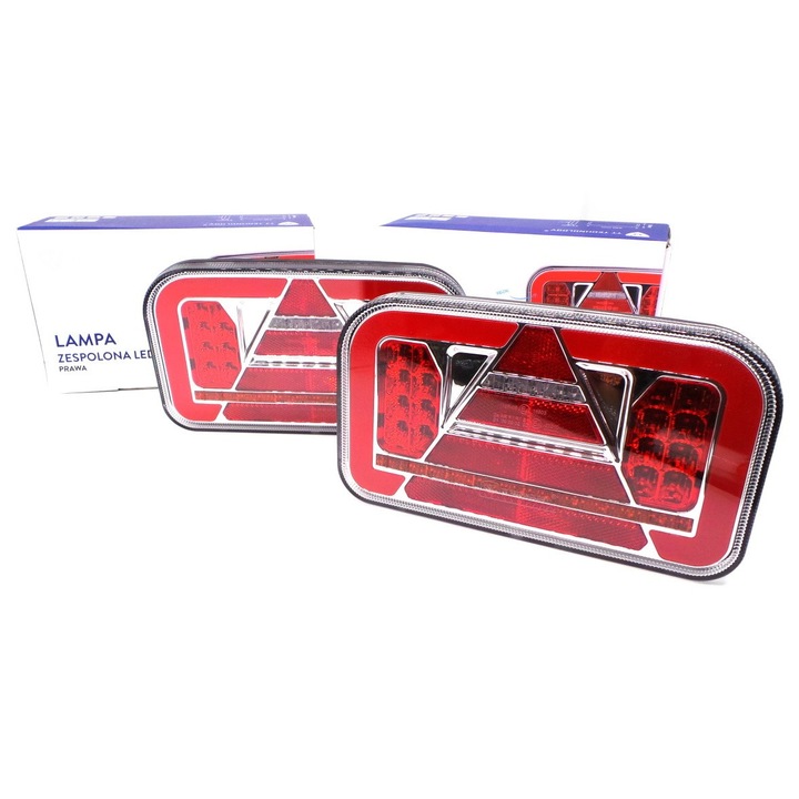 Nagy háromszög alakú LED lámpa, 5 funkció, 12-24V, 72 LED