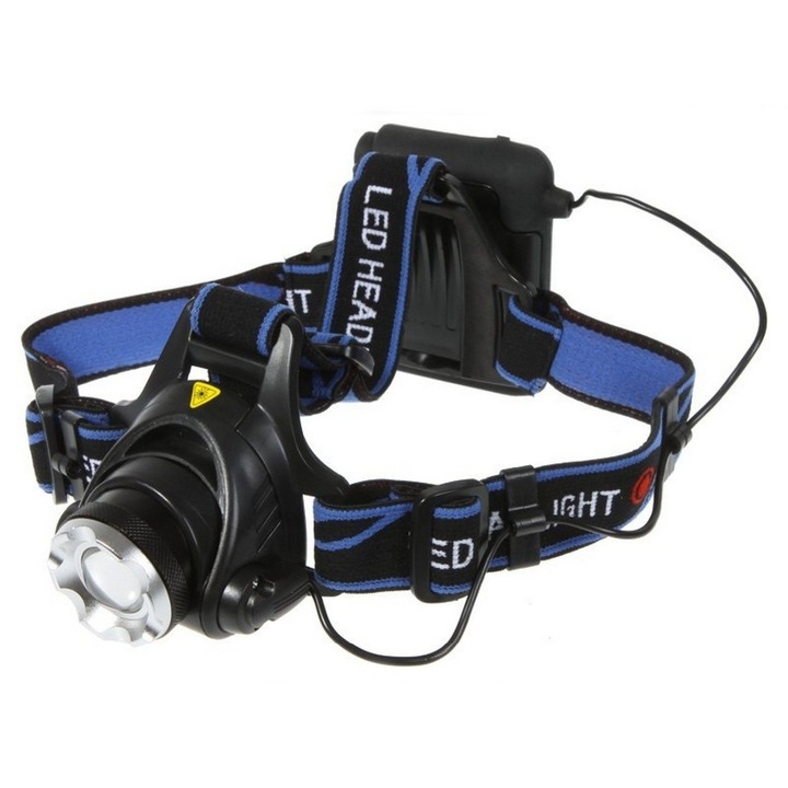 Lanterna LED 2000lm, 4 moduri, impermeabila, neagra, 195g