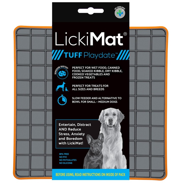 Lickimat - Playdate Tuff Narancssárga Kutyatál 20 Cm - (645.5430)