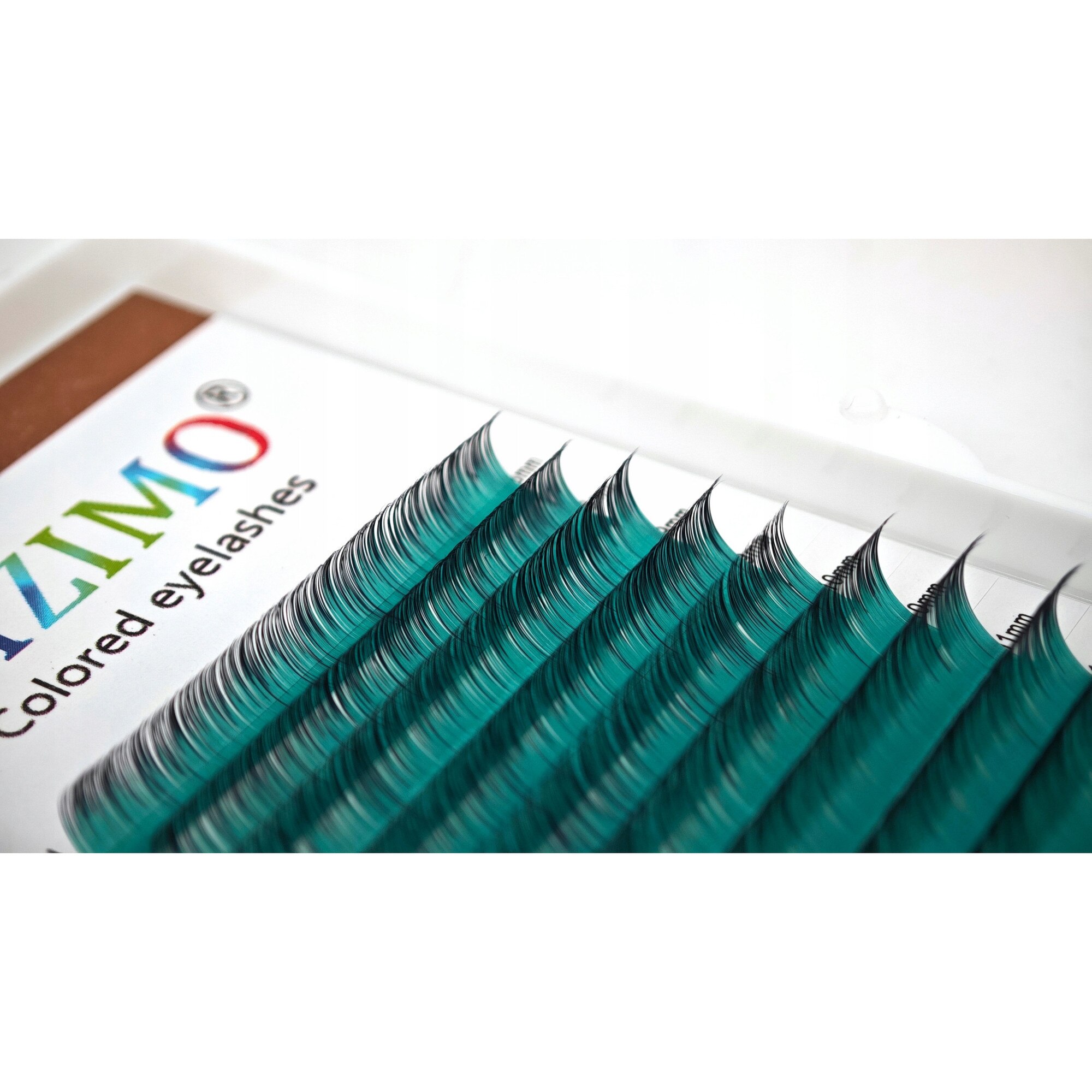 Set extensii gene colorate 8-13mm, curl D, turcoaz-negru, 12 benzi