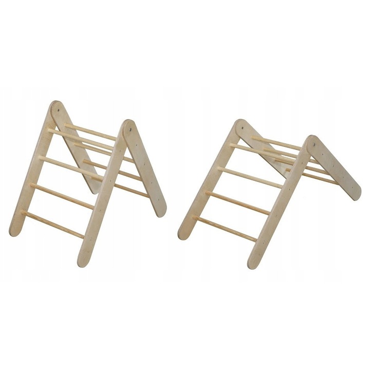 Set 2 scari pentru copii, multifunctional, 56-68x53x80-102cm, lacuite, bej