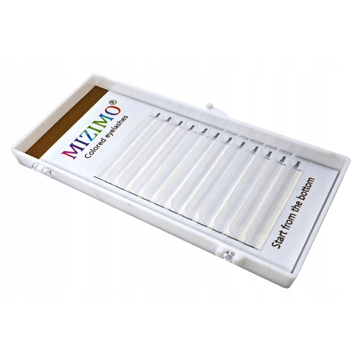 Színes szempilla hosszabbító szett, 8-13 mm, D göndörítés, 12 csík, fehér