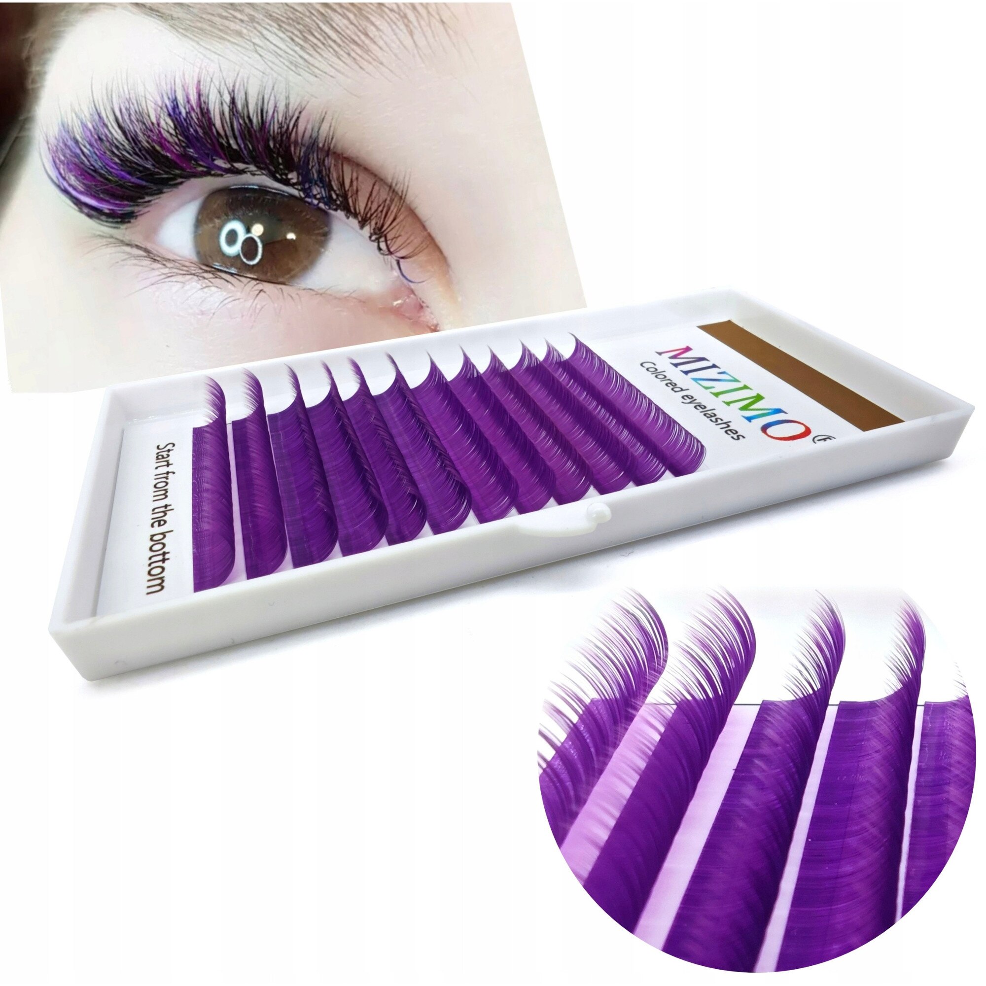 Set extensii gene colorate 8-13mm, curl D, 12 benzi, violet - eMAG.ro