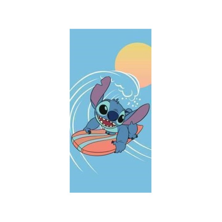 Плажна кърпа 70x140см, Stitch, 100% памук, абсорбираща, мека