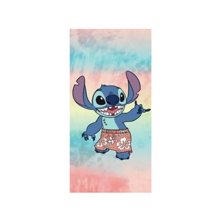 Плажна кърпа 70x140 см, Stitch, 100% памук, абсорбираща, мека