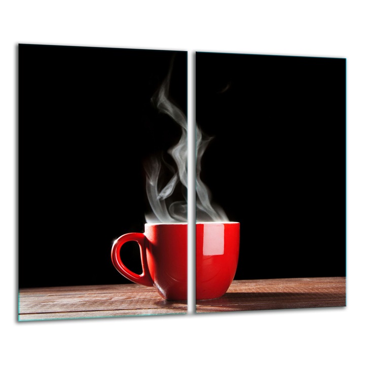 Placa de sticla protectoare 2x 30x52 cm, design grafic, pentru gatit si taiat, multicolor