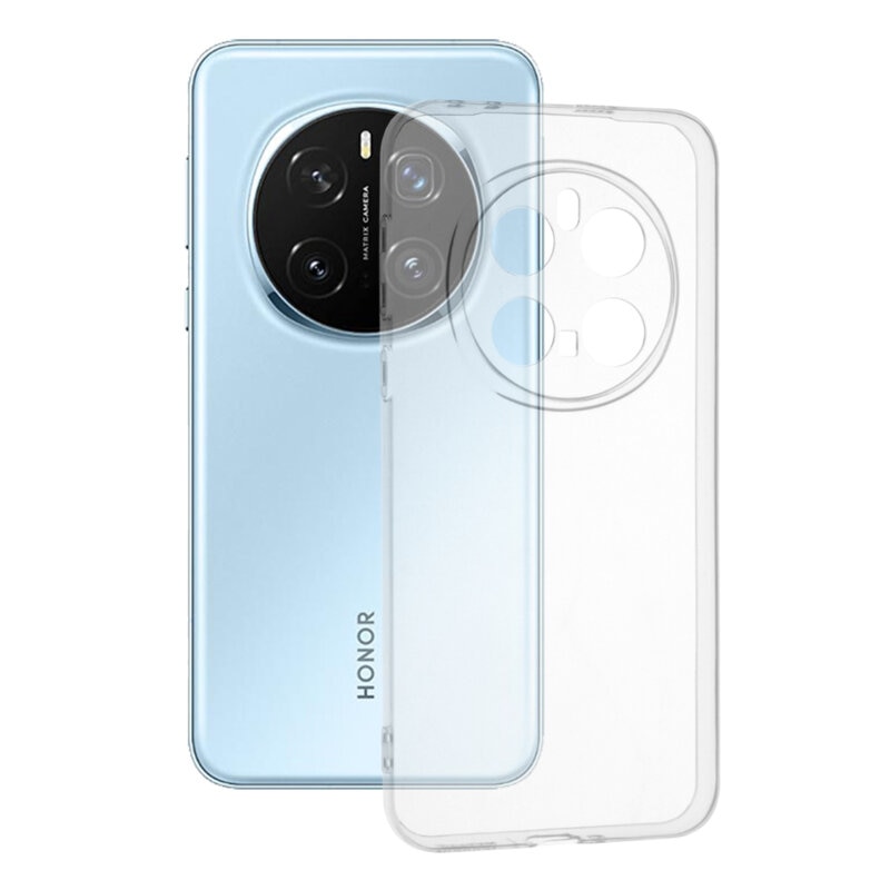 BestCase® Husa Clear Silicon 2MM pentru Honor Magic 7 Pro, Antisoc, Protectie Camera, Transparent