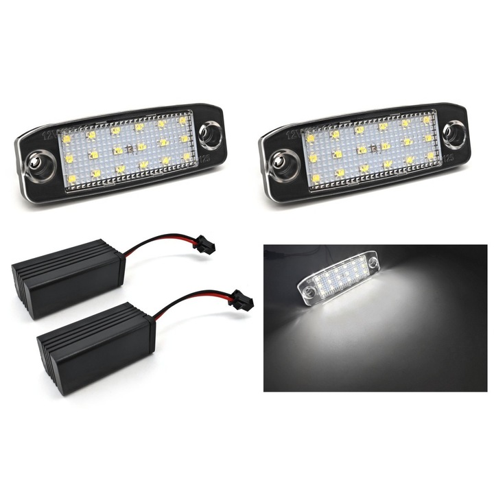LED rendszámtábla világítás Hyundai, Kia, 550lm, 2 darabos szett, xenon fehér