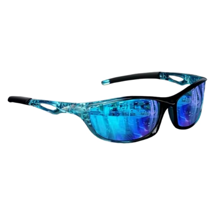 Ochelari de soare polarizati Sport, 400 UV, pentru pescuit, drumetii, vanatoare, alergat, ciclism, condus sau alte activitati in aer liber, BlueStrike