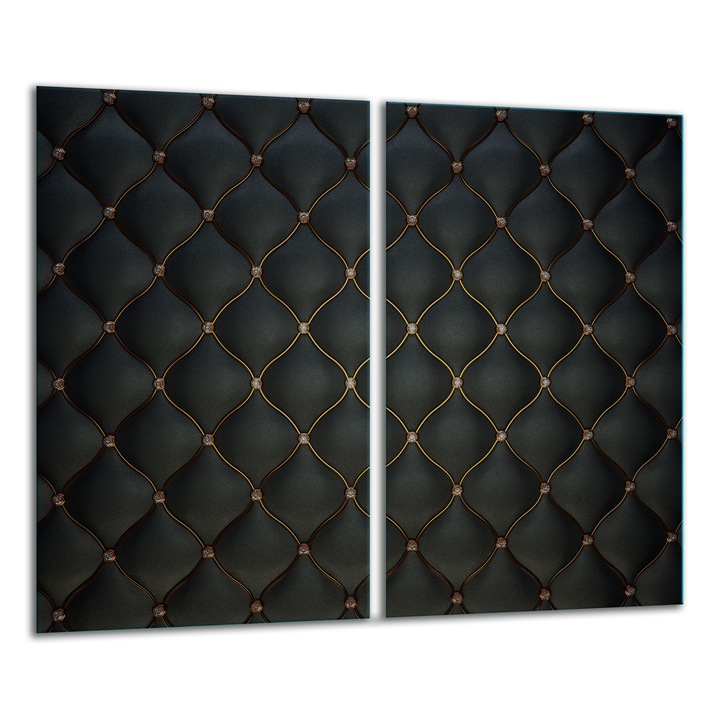 Placa de sticla protectoare 2x 30x52cm, design grafic, pentru gatit si taiat, multicolor