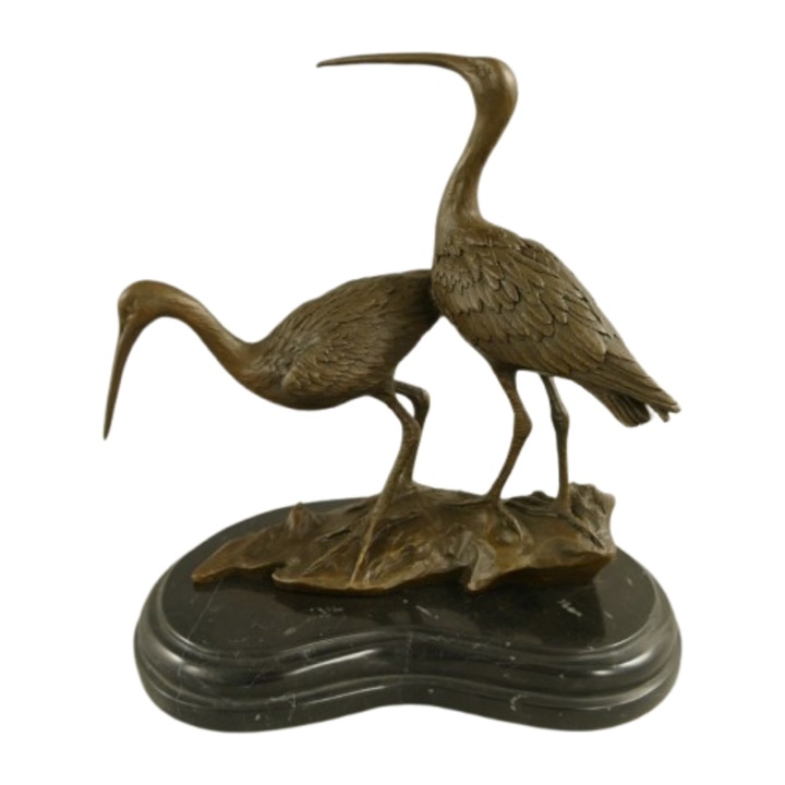 Statueta decorativa din Bronz pe Baza de Marmura, 24 cm