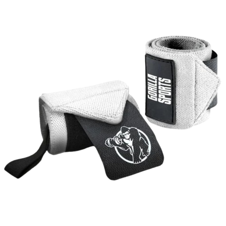 Bandaje pentru incheietura mainii, gri, Gorilla Sports