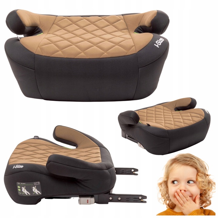 Scaun auto, 4baby, Hi-Fix, Mokka, 3 kg, isofix, i-size, Culoare: maro si bej, Contine: 1 bucata, Material: tapiterie detasabila, Forma ergonomica, Cotiera, Certificat ECE R129 (i-size)