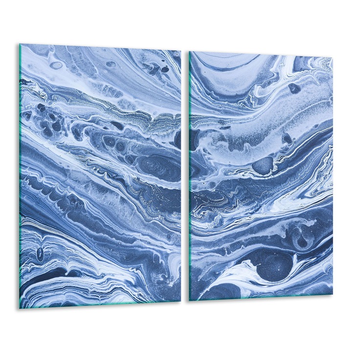 Placa de sticla pentru taiat 2x 30x52cm, design marmura, rezistenta la temperaturi ridicate, usor de curatat