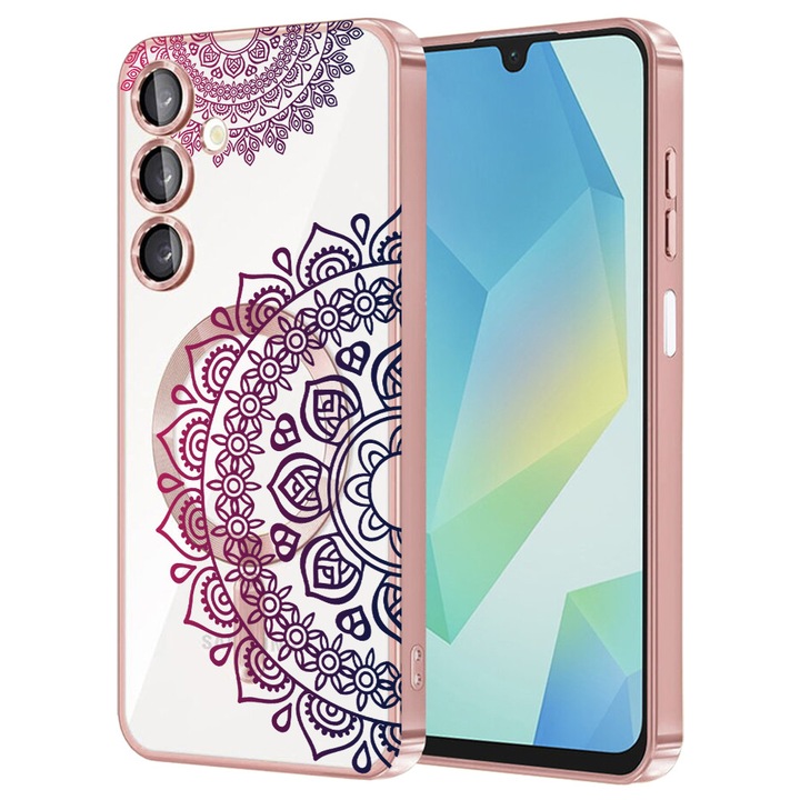 Husa BestCase® Luxury MagSafe, Compatibila Samsung Galaxy A26, Non-figurative, Ultra-Soft, Margini metalizate, 1983983 MC Rose 63