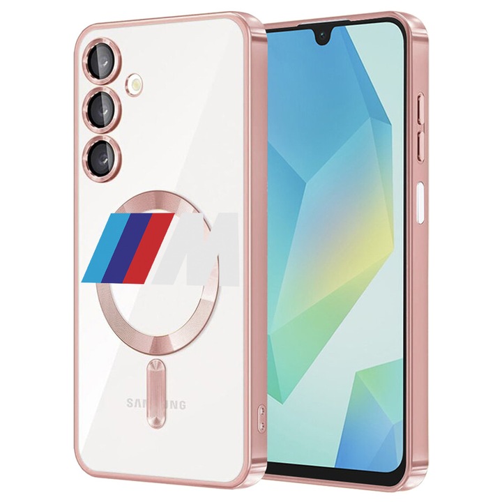 Husa BestCase® Luxury MagSafe, Compatibila Samsung Galaxy A55, BMW M Power, Ultra-Soft, Margini metalizate, 1983984 MC Rose 1752
