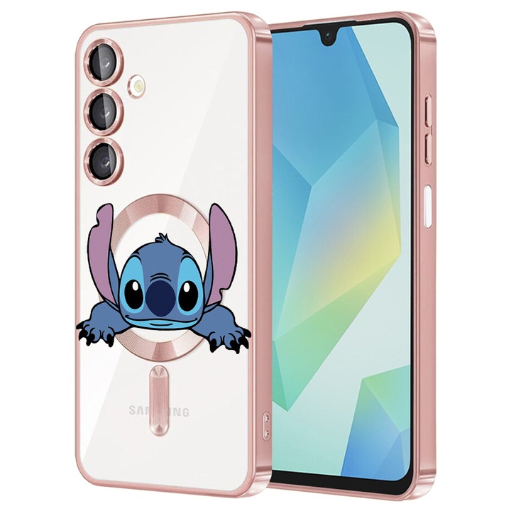 Husa BestCase® Luxury MagSafe, Compatibila Samsung Galaxy A26, Stitch, Ultra-Soft, Margini metalizate, 1983983 MC Rose 1611