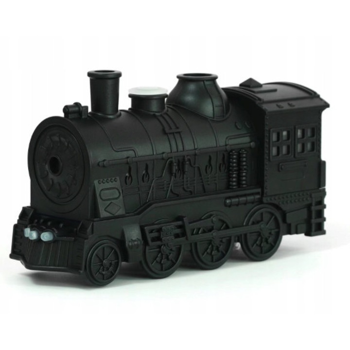 Овлажнител за въздух, Локомотив, 300 мл, ултразвуков, черен, PP материал, защита от недостиг на вода, два режима на осветление, размери 240 x 83 x 138 мм