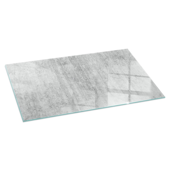 Tabla protectie podea semineu, Tulup, Textura de beton brut, Gri, 100x50 cm, Dreptunghiular, Cu imprimeu, Termorezistenta, Anti-Zgarieturi, 010010780170000030572