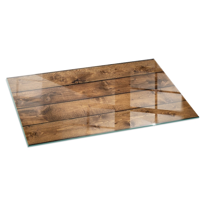 Tabla protectie podea semineu, Tulup, Placa de lemn cu fibre, Maro, 100x50 cm, Dreptunghiular, Cu imprimeu, Termorezistenta, Anti-Zgarieturi, 010010780170000020409