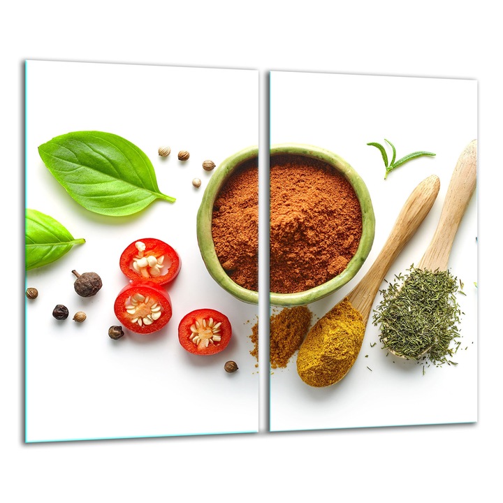 Placa de sticla universala pentru gatit, 2x 30x52cm, design grafic, culori variate