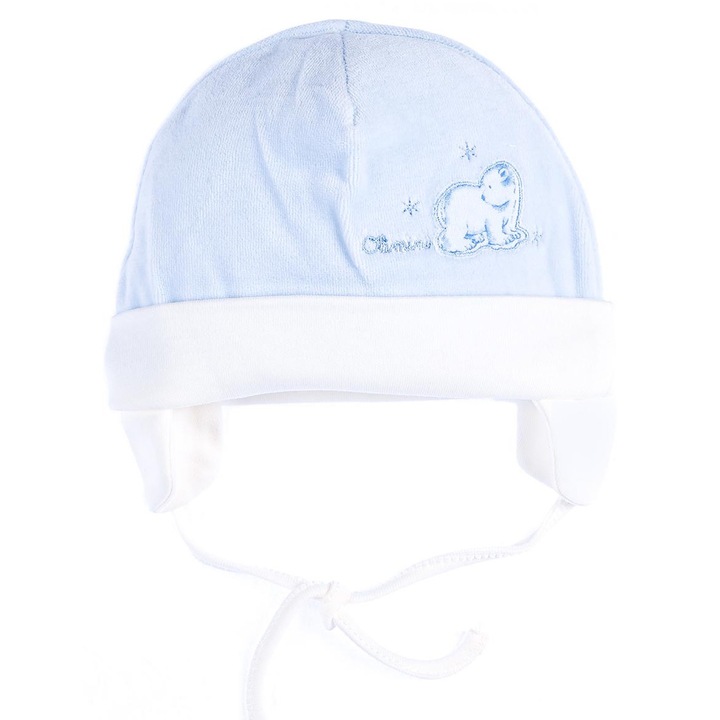 Caciula pentru copii, bleumarin, set cu snur