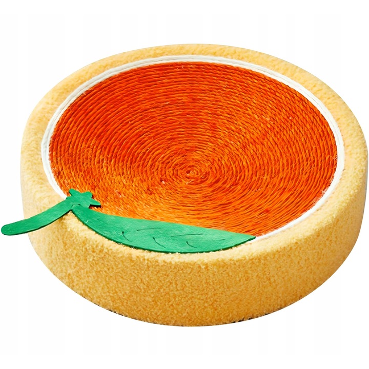 Pat rotund de zgariat pentru pisici, model portocala, 39 cm