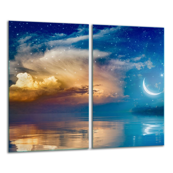 Placa de sticla pentru taiat 2x 30x52 cm, design grafic, rezistenta la temperaturi, usor de curatat