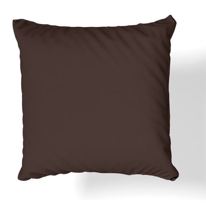 Barna párnahuzat, 40x40cm, pamut, rejtett cipzár