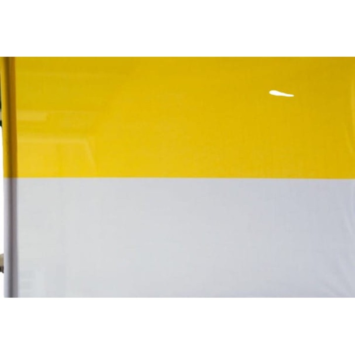 Templomi zászló 112x75cm, sárga-fehér, poliészter