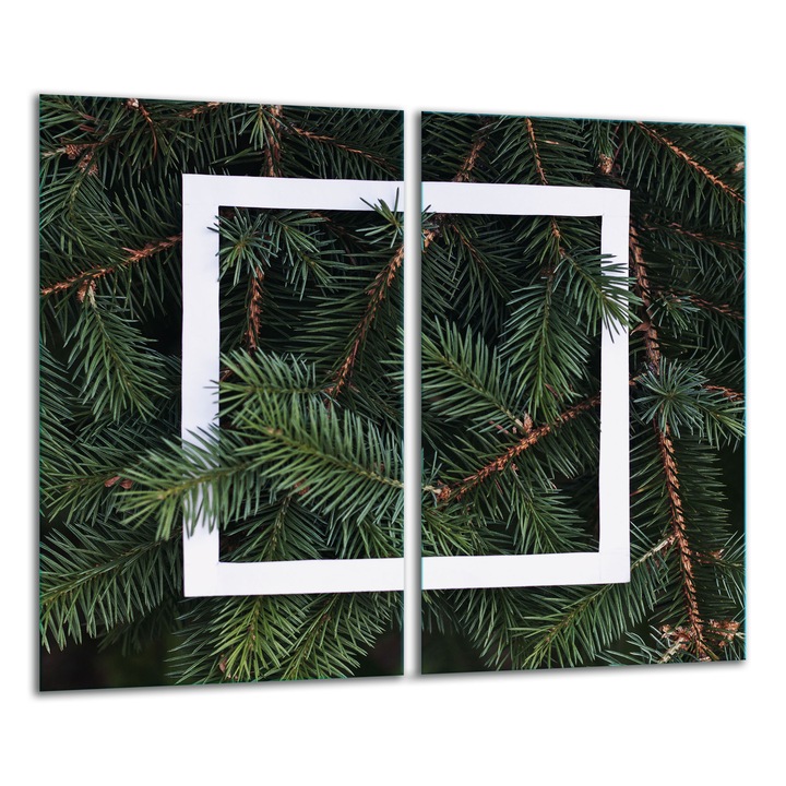 Edzett üveglap, 2 darabos szett, 30x52cm, grafikus minta, ellenáll a magas hőmérsékletnek, könnyen tisztítható