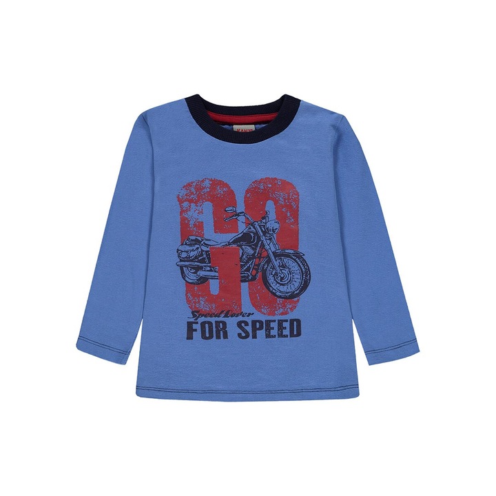 Bluza bebelusi, Kanz, bumbac, albastru/rosu, 92 CM