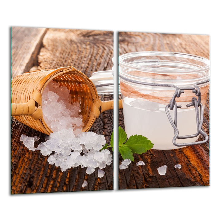 Placa de sticla pentru taiat 2x 30x52 cm, design grafic, rezistenta la temperaturi, usor de curatat