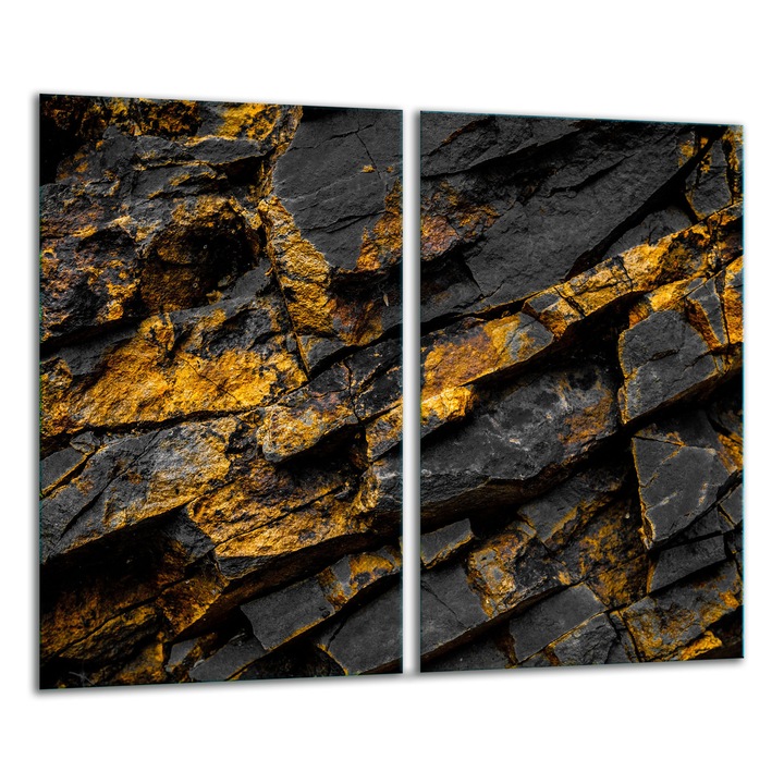 Edzett üveglap, 2 darabos szett, 30x52cm, grafikus dizájn, magas hőmérsékletnek ellenálló, könnyen tisztítható