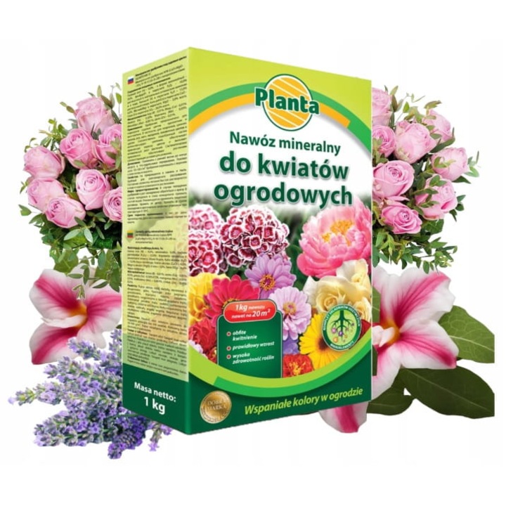 Ingrasamant mineral pentru flori de gradina 1kg, PLANTA, intensificare si durabilitate a infloririi, granulat