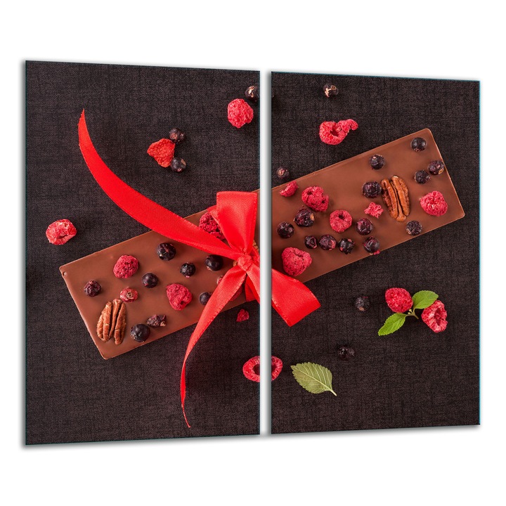 Placa de sticla pentru taiat 2x 30x52cm, design grafic, multicolor