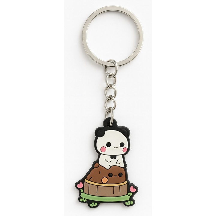 Breloc pentru cuplu Bubu si Dudu, 8.8 cm, Multicolor
