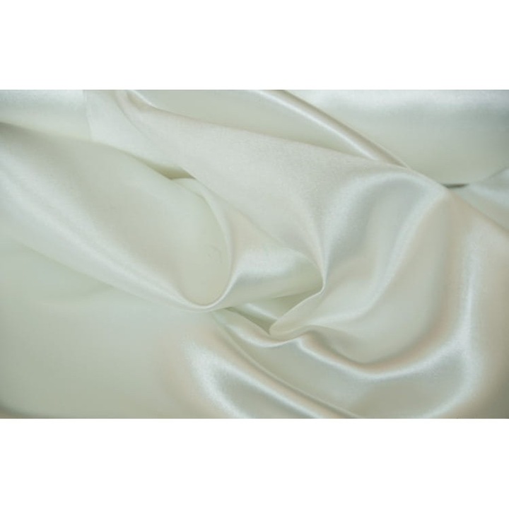 Tkanina decorativa Atlas satyna crem, 100% poliester, 160cm, set disponibil